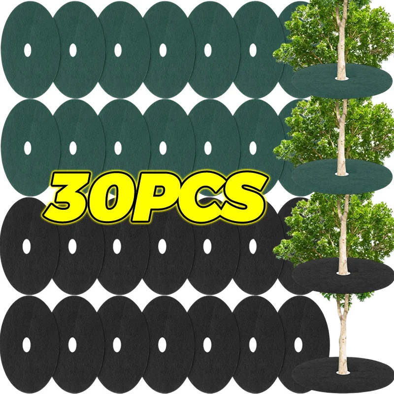 Tree Mulch Rings UV Resistant Weed Barrier Mat Lasting Black Green Garden Plant Root Protection Outdoor Landscape Weed Control