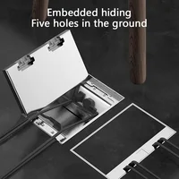 Hidden Inlaid Floor Socket: Ultra-thin Embedded Design Accommodating Multiple USB and EU FR UN US AC Power Outlets 130MM X 200MM 1