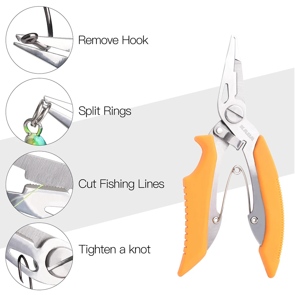 Kaba Fishing Pliers Scissor 5in Fishing Tools Braid Line Lure
