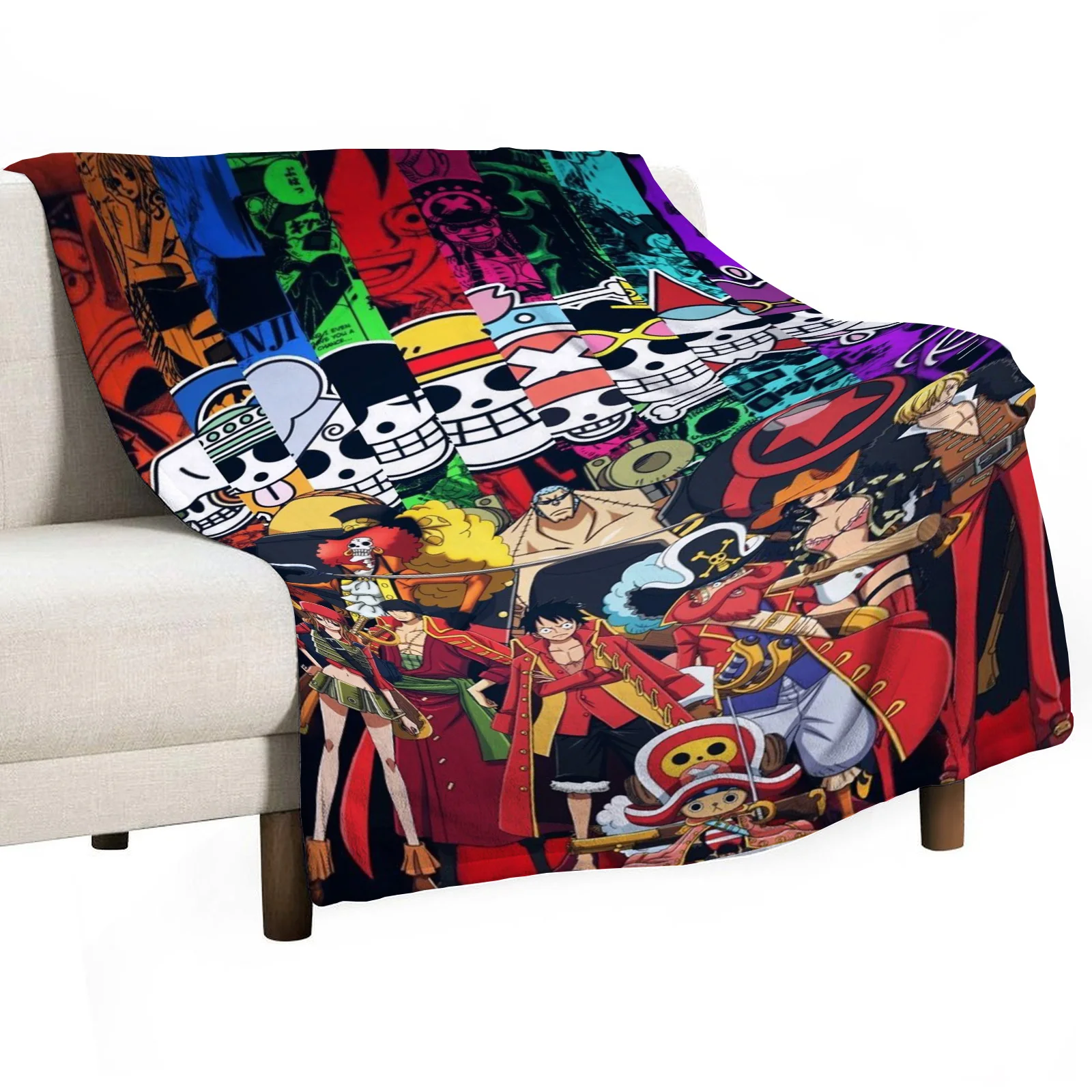 One Piece Anime HD Printed Flannel Thin Blanket.Four Season Blanket.for Sofa,bed,living Rooms,travel Picnic Blanket Gifts 5