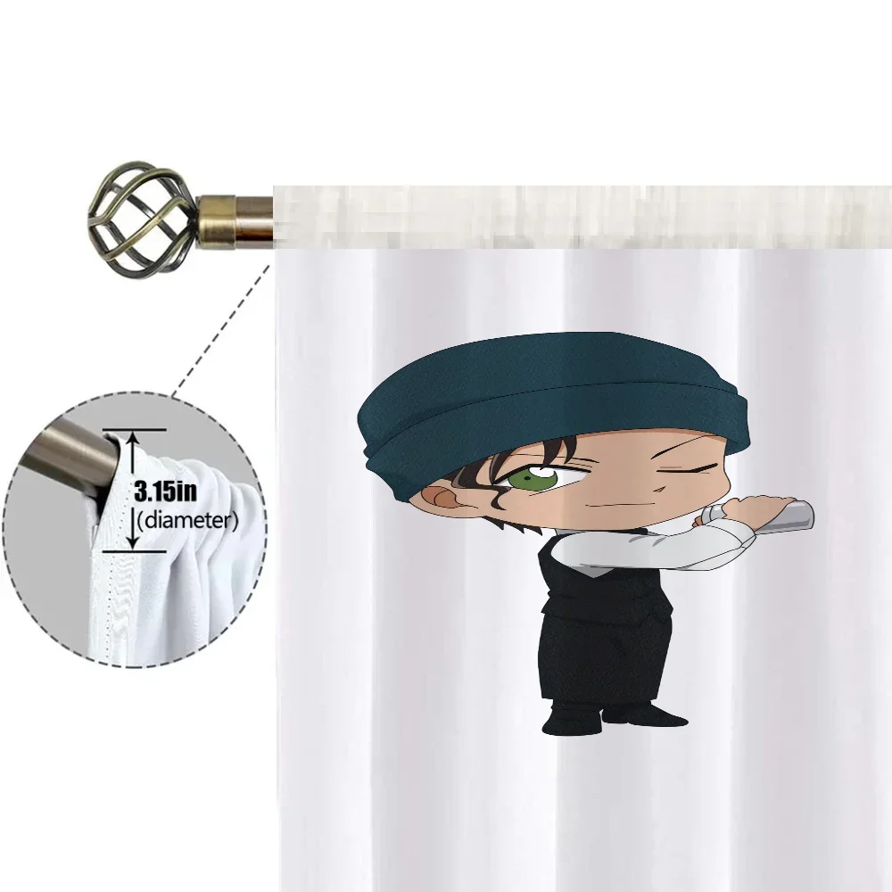 Window Kitchen Curtains for Living Room 2 Pieces Blackout Curtains Door Curtain D-detective C-conan Bedroom Decoration Partition 5