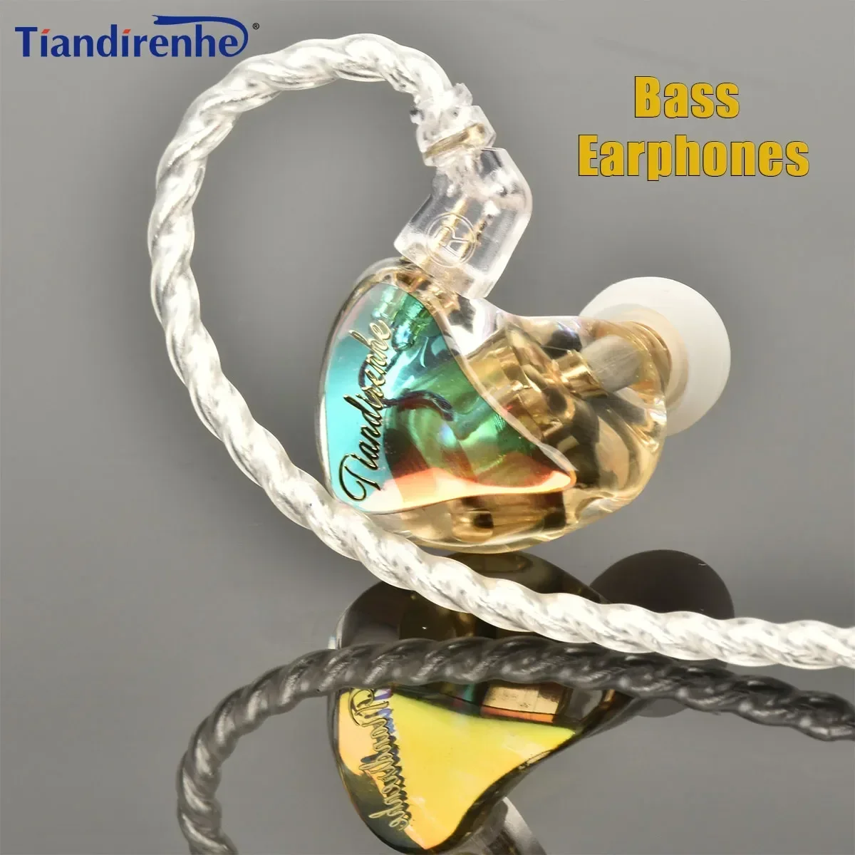 Фото Разноцветные мерцающие полимерные Hi-Fi наушники Tiandirenhe TD15 0,78 для TFZ-кабеля, Hi-Fi басовые наушники, динамические DJ-наушники с эффектом лихорадки, IEM и микрофоном №1