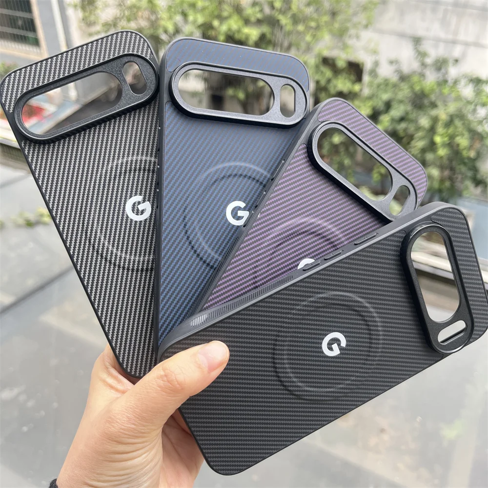 Luxury Carbon Fiber Magnetic Case with Magsafe Wireless Charging and Anti-Fall Protection