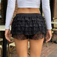 Short bloomer en dentelle en maille pour femme, short à volants superposés, short à froufrous, nœud papillon nickel é, short sexy pour garçon, culotte de fête, vêtements de fête, Y2K 6