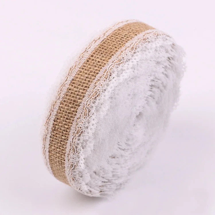 25mm Jute Burlap Ribbons One Meter Vintage Wedding Accessories Lace Jute Hessian Rustic Weddings & Events Birthday Party Favors