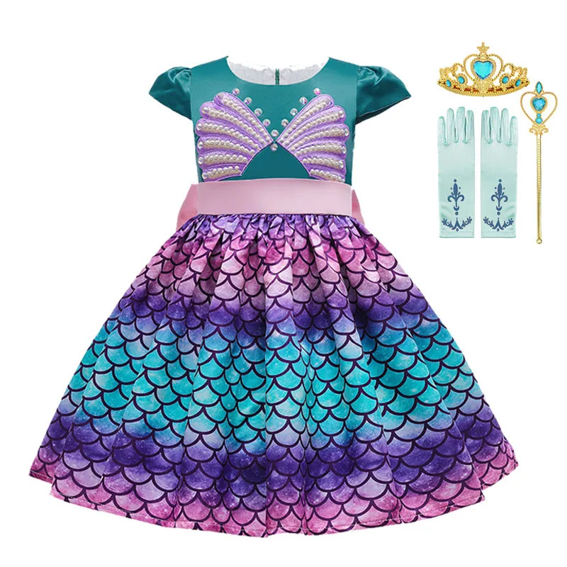 

Mermaid Ariel Princess Girl Dress Cosplay Costumes for Kids Baby Girl Mermaid Dress Child Carnival Birthday Party Fancy Clothes