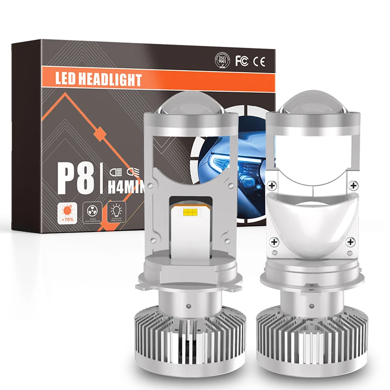 

LED Lens Projector H4 Mini Bulb 100W Canbus 10000LM Easy Install Fan Cooling Lens Spotlight Headlight For Car/Motorcycle P8
