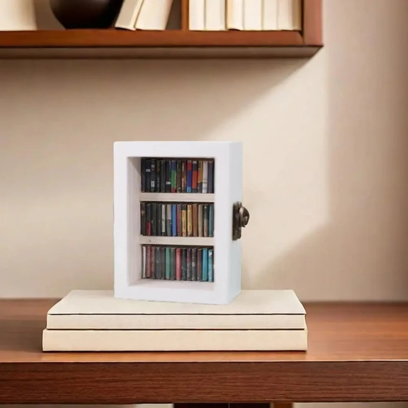 Anti-Anxiety Bookshelf With 60 Books Miniature Book Match Boxes Gifts Shake Away Your Anxiety House Decoration