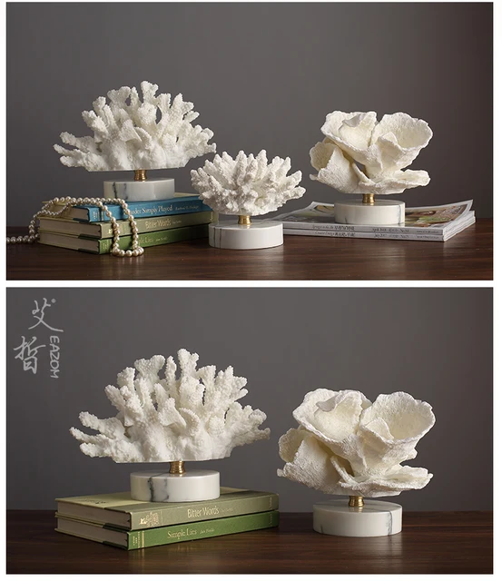 White Coral Marble Flower Statue On Transparent Glass Base Home Decor  Stylish Decorative Accent - Figurines & Miniatures - AliExpress
