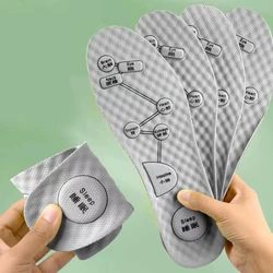 Breathable Deodorant Acupressure Shoe Insoles for Foot Comfort and Sweat Absorption (Grey)
