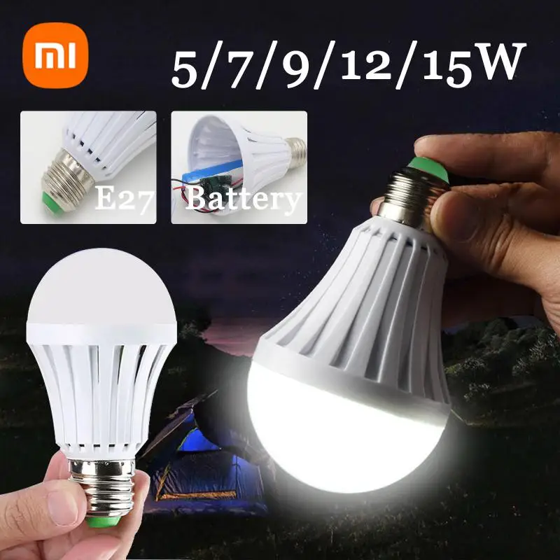 XIAOMI – ampoule LED intelligente E27, batterie Rechargeable, éclairage  d'urgence, éclairage d'extérieur