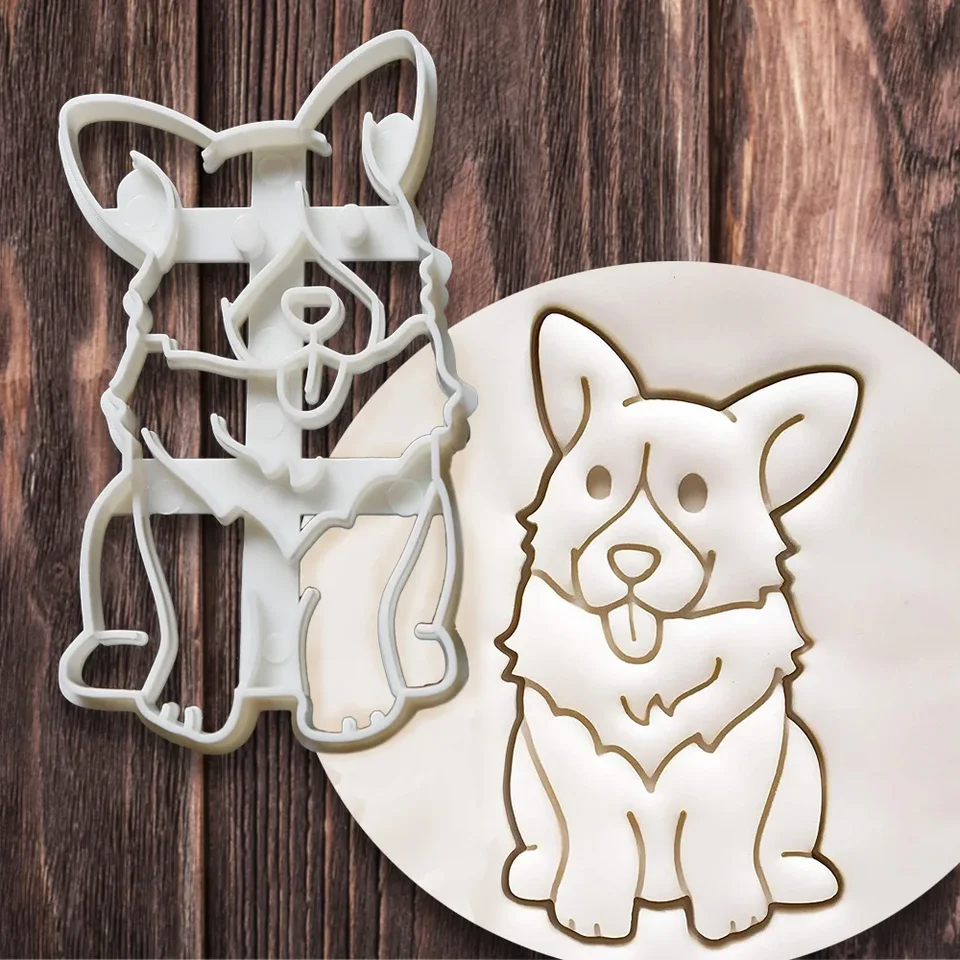 Cute Corgi Dog Cookie Cutters Baking Set