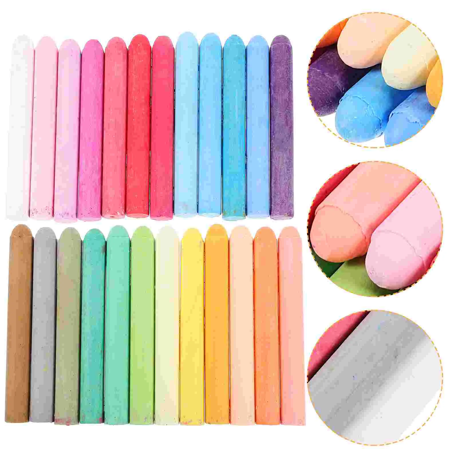 

24 Pcs Chalk Pens Water-soluble Sidewalk Colorful Titanium Dioxide Solid Household Teacher Toddler Erasable Multi-function