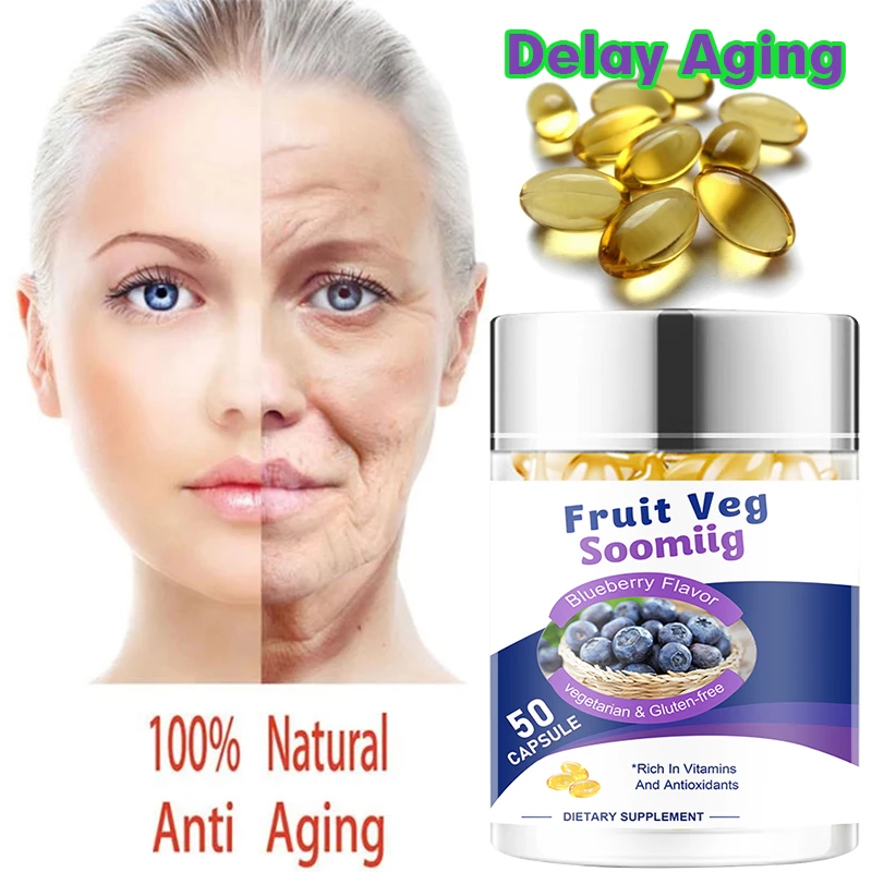 1050pcs Natural Blueberry Capsule, Improve Memory, Delay Aging