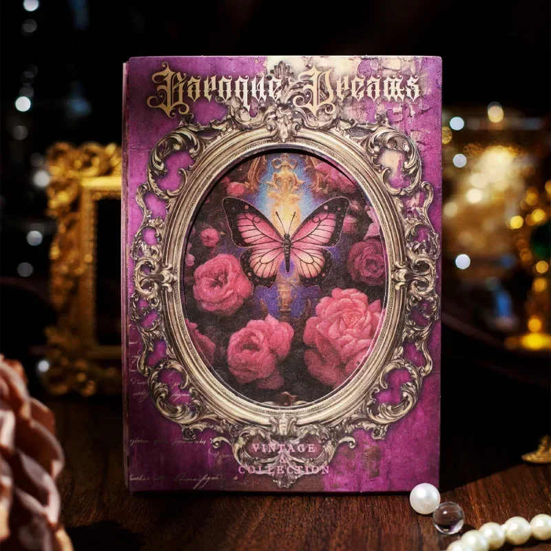 Retro Material Paper Baroque Dream Bottom Decoration Collage Notebooks Message Handbook Scrapbook Cut 175*109MM 32Sheets