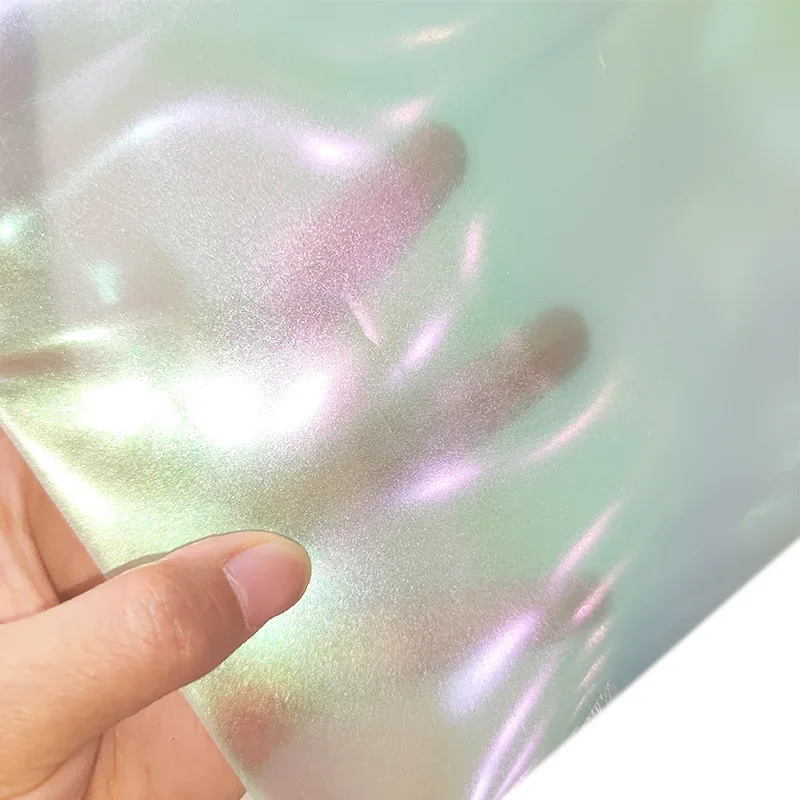 Rainbow TPU Film 0.4mm Large Laser Pearl Multicolor Cosmetic Bag Handbag Luggage Rainbow Fabric Fashionable Artificial Leather
