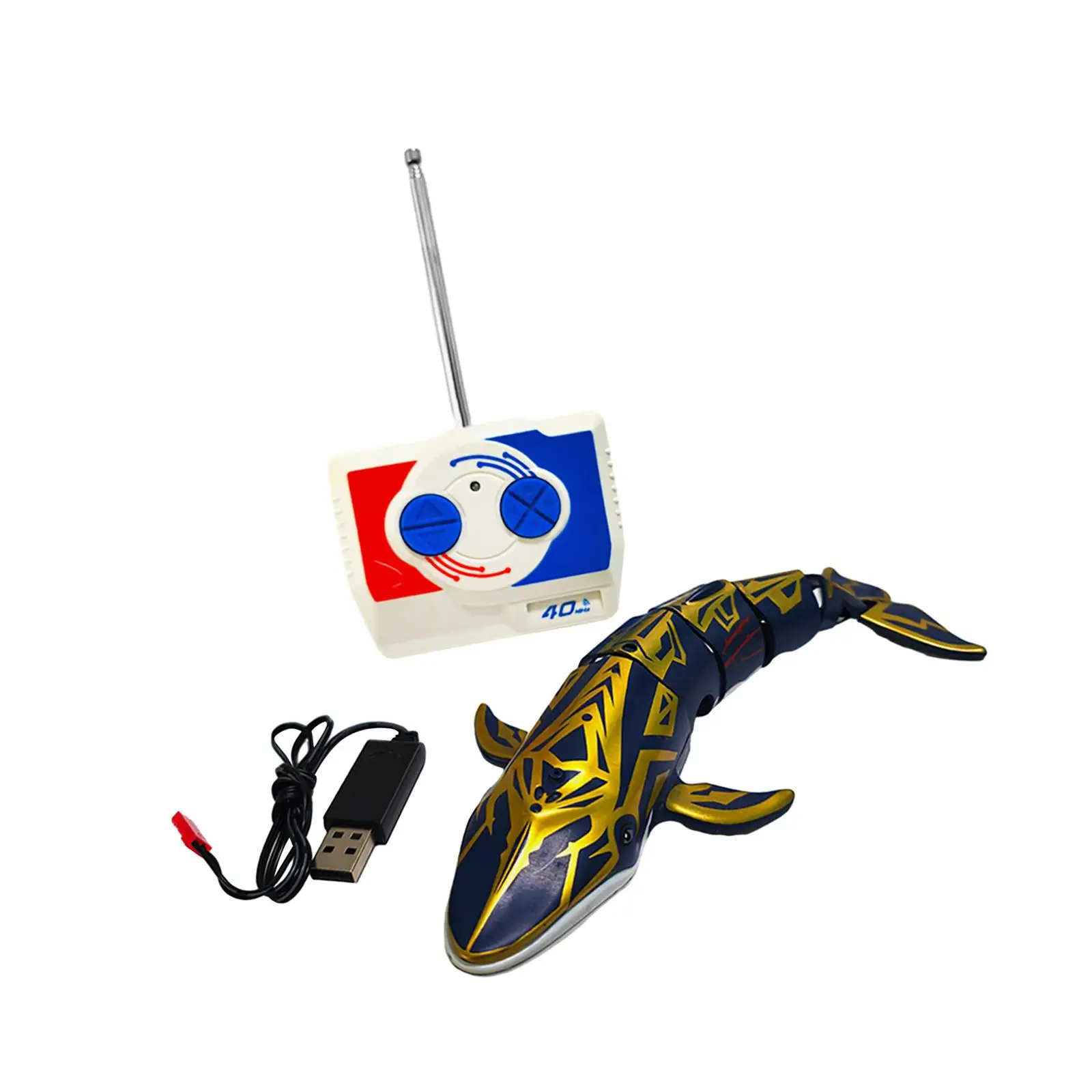 Remote Control Whale Shark Toy Outside with Spray Water Function Diving Toy