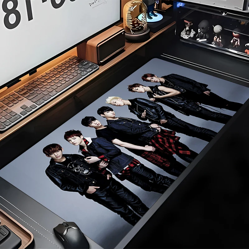 Laptop Anime Mousepad Kawaii KPOP Boys Custom Desk Mat Keyboard Gamer Black Non-slip Carpet Mouse Mats Office Decor Table Pads 5