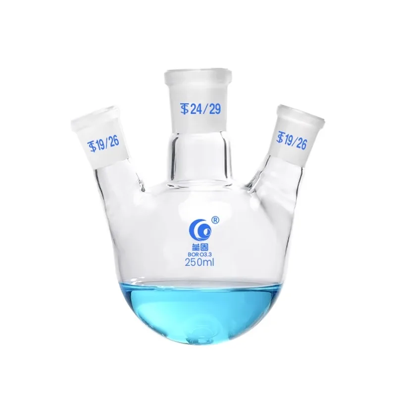 1pc 50ml-1000ml #24 Laboratory Distillation Flask Lab Straight/Oblique 3 Necks Flat Bottom Glass Flasks