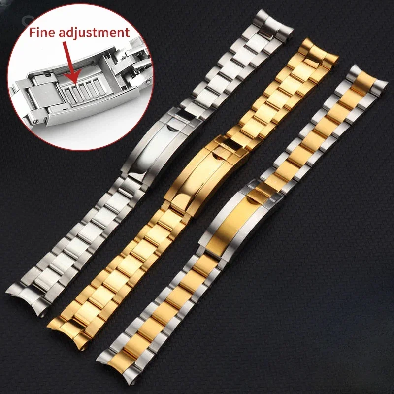 Per Rolex Daytona Log Submariner Panda Black Green Water Ghost Cinturino Per Orologio Impermeabile In Acciaio Inossidabile 20Mm 21Mm Cinturino