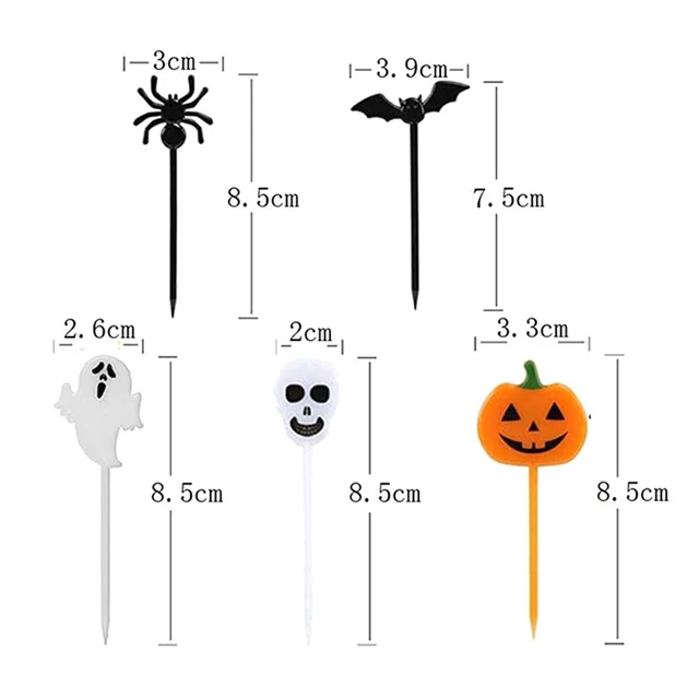 10Db/Szett Rajzfilm Gyerekek Sütemény Desszert Fogpiszkáló Ebéd Szedése Halloween Gyümölcs Villa Food Fork Bento Ebédek Party Dekoráció - Image 6