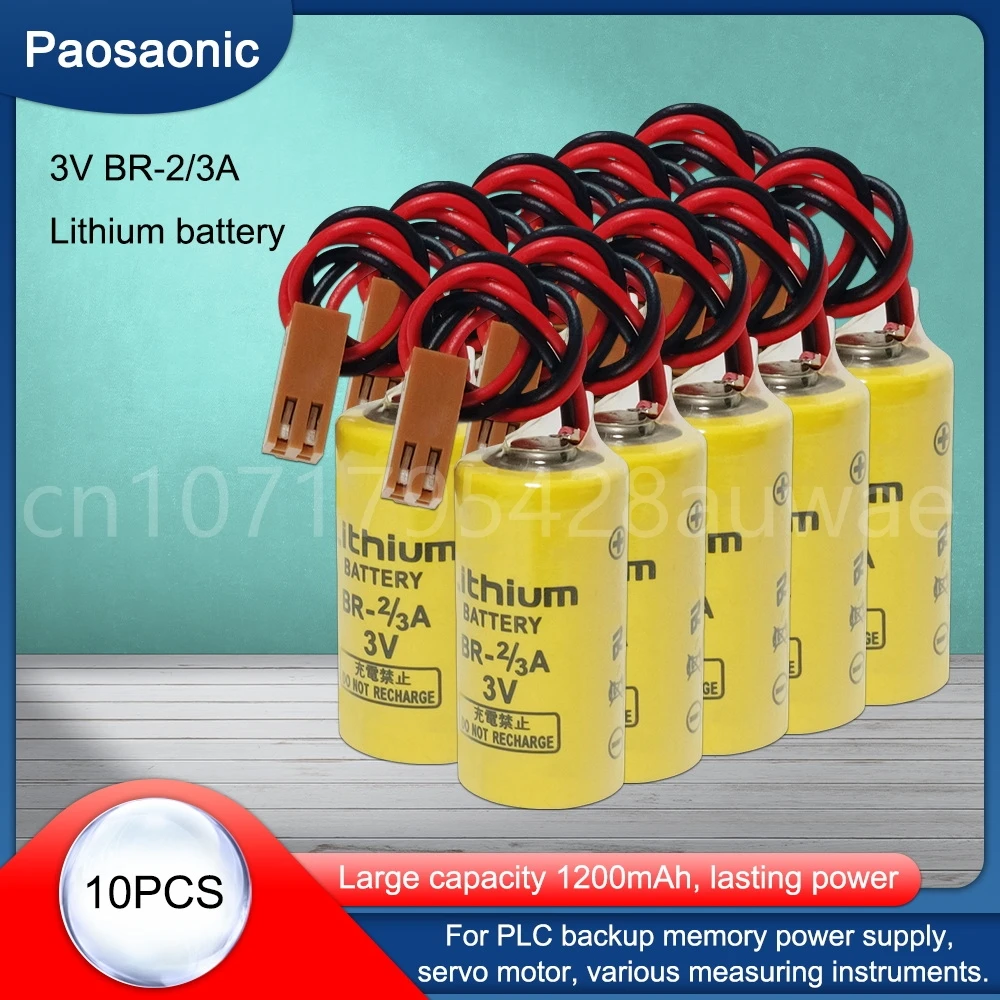 

10 шт BR-2/3A BR17335 3V литиевая батарея PLC промышленное управление литиевая батарея CNC медицинское оборудование с разъемом