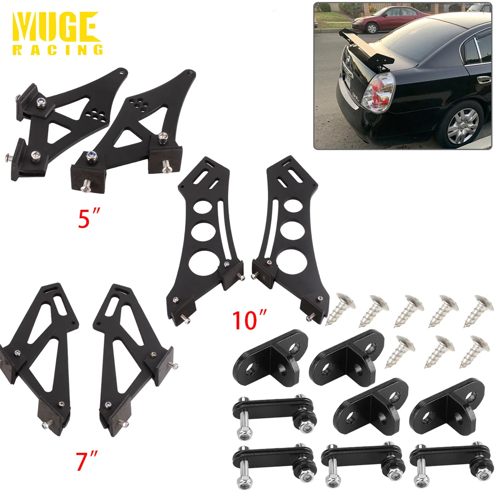 New 5" 7" 10" Universal Aluminum Car Rear Wing Trunk Racing Tail