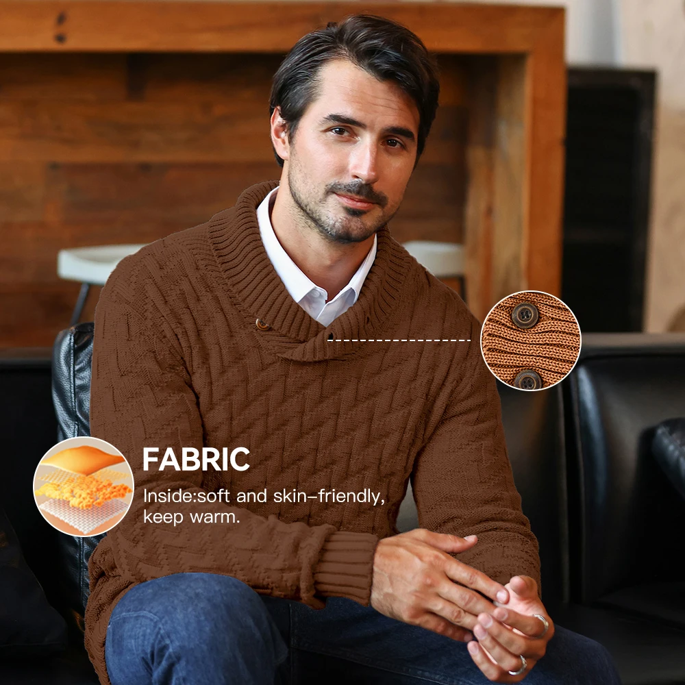 Men’s Winter Shawl Collar Sweater 2