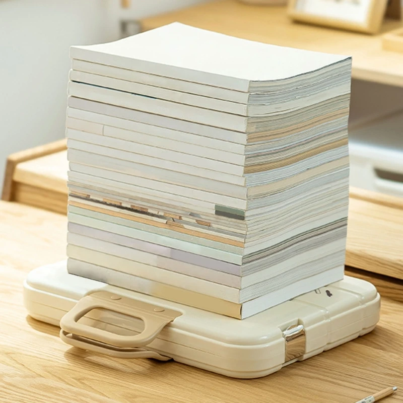 손잡이가 있는 플라스틱 파일 보관 상자 4 문서 정리 상자 다기능 파일 상자 편지지 및 사무용품