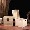 1pcs Retro Jewelry Gift Box Sundries Organizer Natural Wood Clamshell Storage Rectangle Case 1