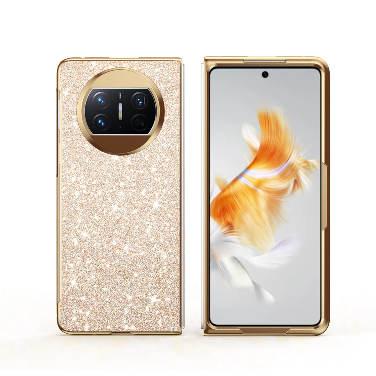 

Light Luxury Electroplated Soft Edge Bling Glitter Case for Huawei Mate X5 X3 X2 Gold Plating Sparkle Folding Protective Case