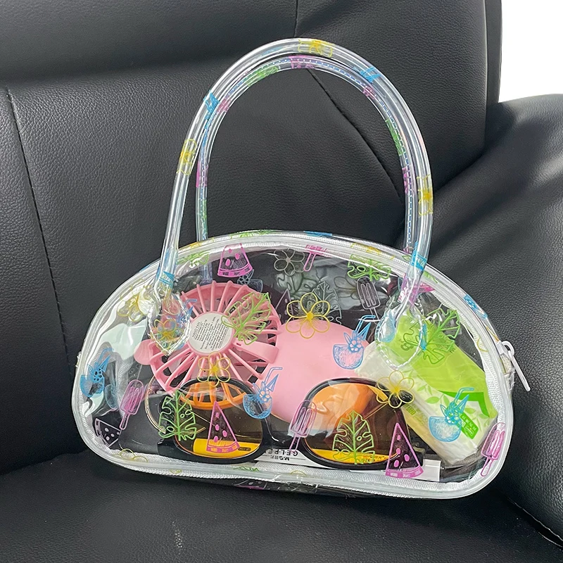 Women Portable Travel Wash Bag Printed Transparent Waterproof Makeup Storage Pouch Large Capacity Cosmetic Organizer Beauty Bag