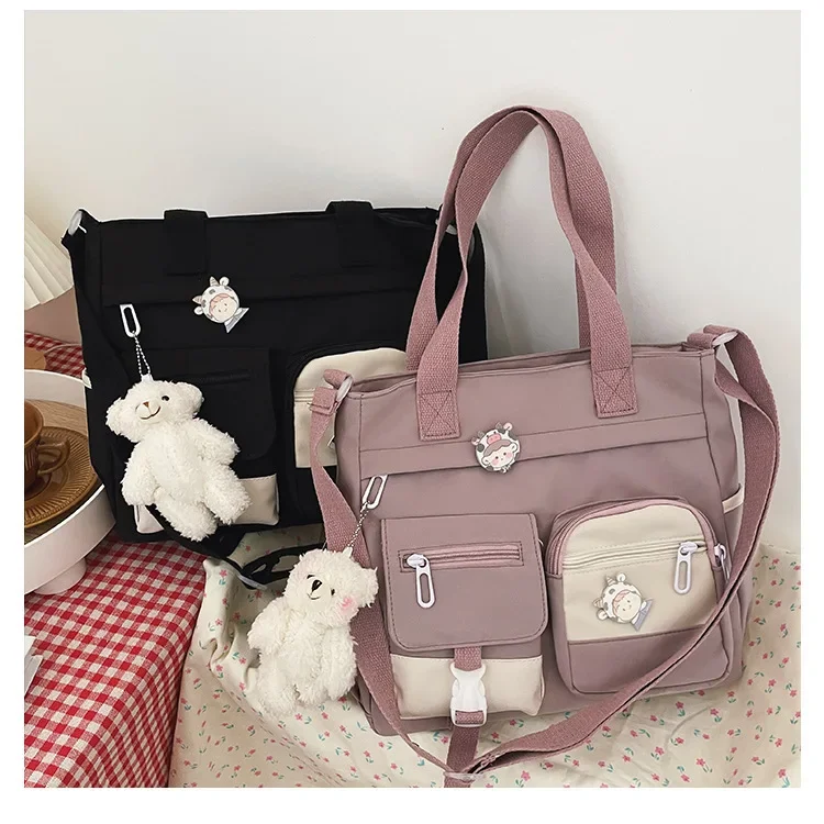 

Waterproof Canvas Women Handbags Shoulder Bag Nylon Ladies Messenger Bag Oxford Crossbody Bags Tote Book Bags for Girls Satchels