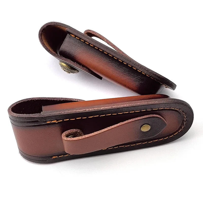 Leather Knife Sheath 2 Sizes with Brass Buckle