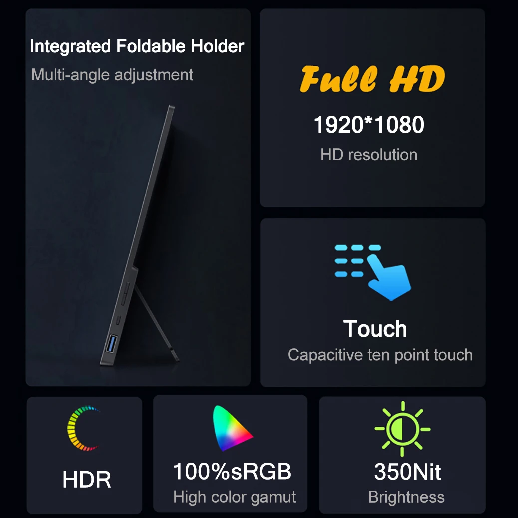 15.6 ġ 1080P ġũ ޴ , FHD 1920x1080 HDR 100% sRGB ʰ淮 ÷, IPS  ȭ,   PS4/5