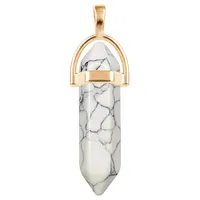 Collier à Quartz pilier hexagonal, collier en cristal rose Turquoise, chaîne en cuir véritable, ras du cou en pierre naturelle, 7 pièces/ensemble 3