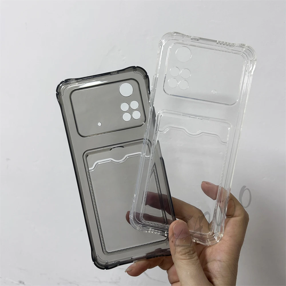 Clear Card Slot Holder Soft TPU Shockproof Wallet Phone Case Cover