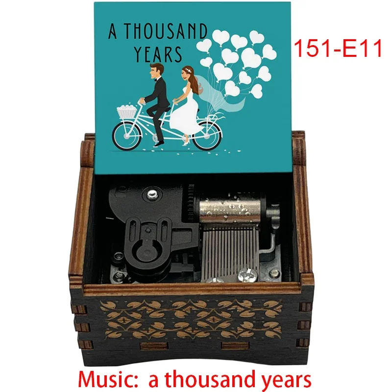 picture print A Thousand Years Wind up Wooden Music Box for movie Music lovers gift