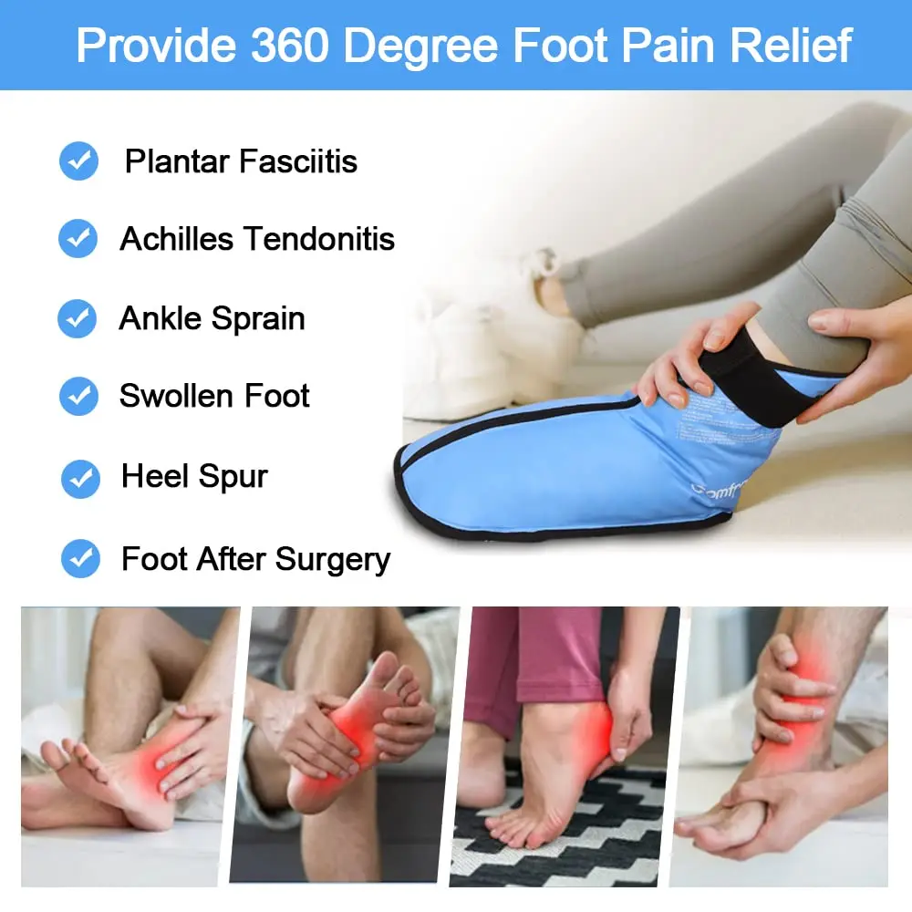 Fasciitis Treatment Swollen Foot And Heel Pain Foot Ice Wrap Ice