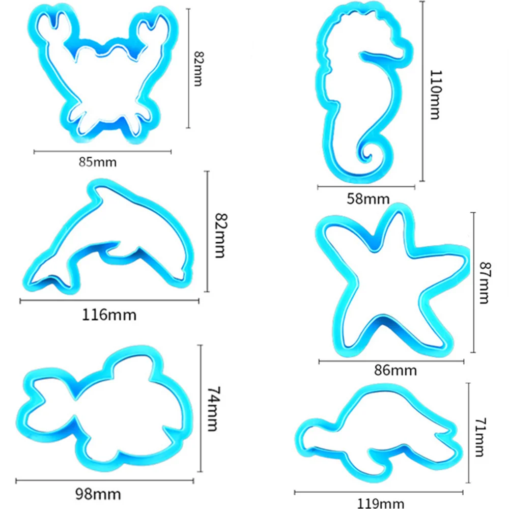 1SET Ocean Style Marine Life Cookie Molds Mermaid Starfish Biscuit Bread Cutter Fondant DIY Baking Tool Birthday Party Decor
