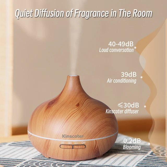 Umidificatore ad ultrasuoni con telecomando per diffusore di oli essenziali per aromaterapia da 500 ml di alta qualità con 7 colori di luce 4