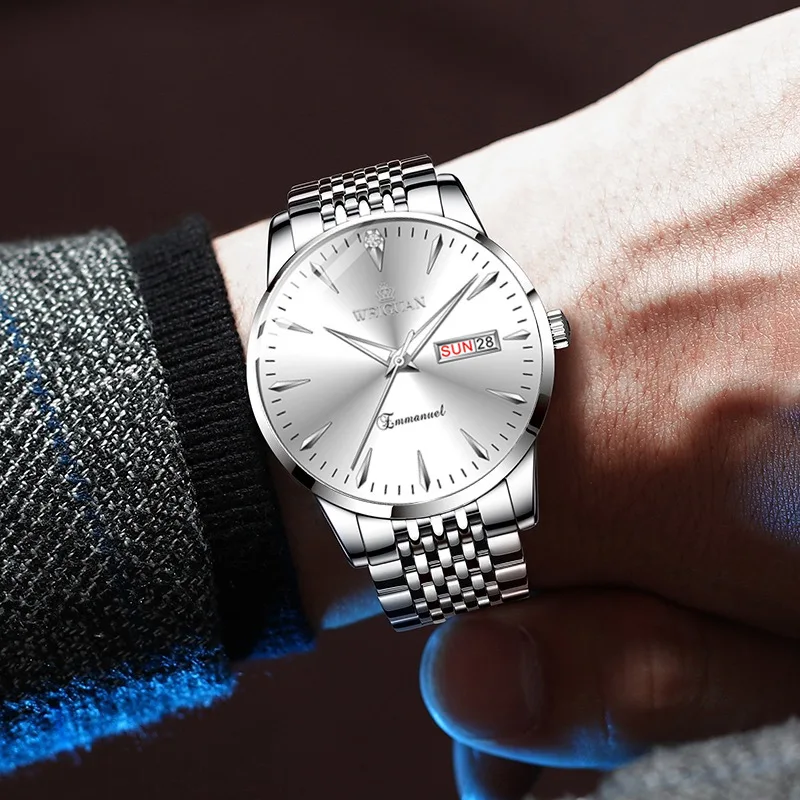 

Fashion New Men's Sports Watch Dual Calendar Luminous Waterproof Clock Luxury Large Dial Original Business Quartz Wristwatch