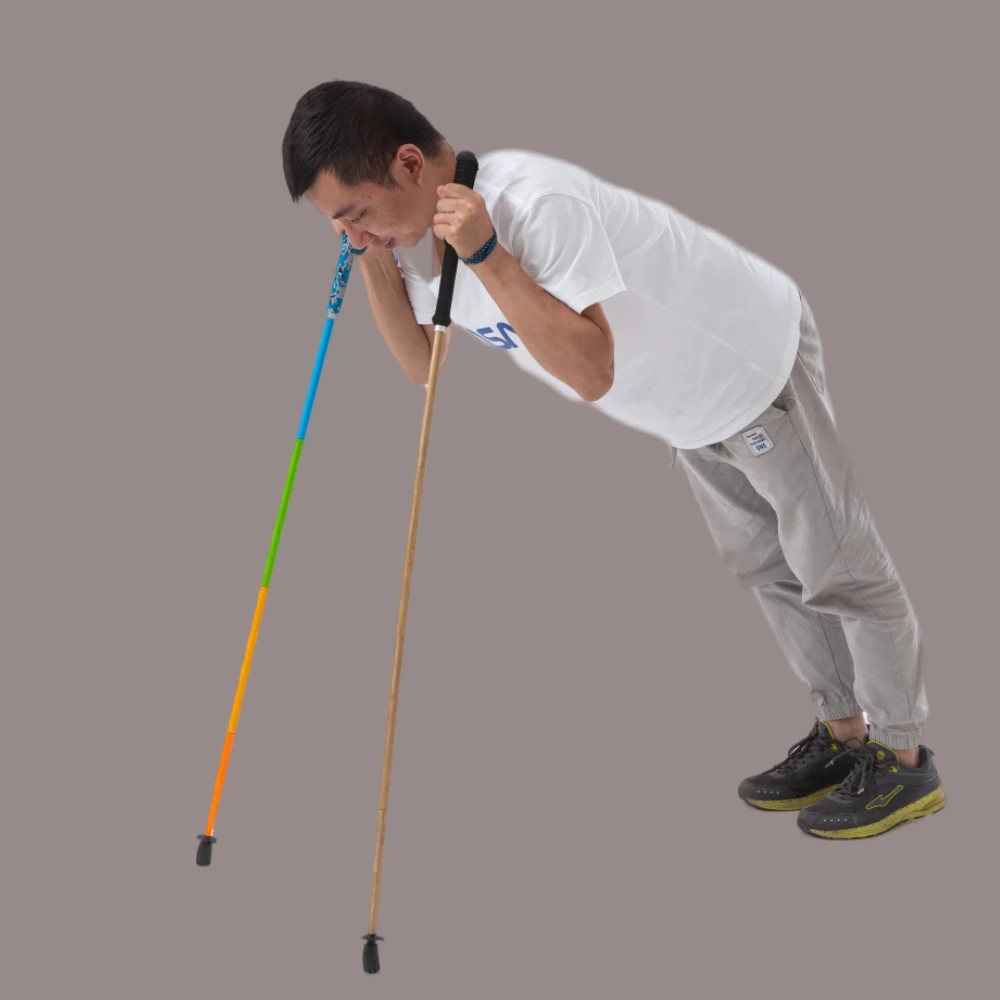 2023 New Arrival Hiking Pole Ultralight Trekking Poles High Strength Carbon Fiber & Natural Bamboo Skin Trekking Pole Outdoor 6
