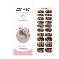 Spotted Leopard Print Semi-Cured Gel Nail Strips Simple Mixed Color Adhesive Long Lasting Gel Nail Stickers Harden In UV Lamp Ne 1