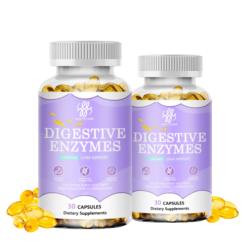 Digestive Enzymes Capsules Amylase, Lipase, Bromelain For Digestion
