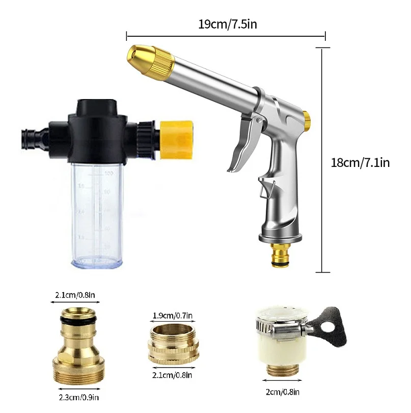 

Portable High-Pressure Water Gun For Cleaning Car Wash Machine Garden Watering Hose Nozzle Sprinkler Foam Water