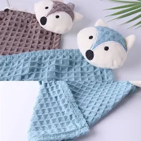 Cartoon Fox Baby Hand Towel Soft Cotton Kids Bath Wipe Hanging Towels For Baby Girl Boy Infant Children Bathroom Towel 3