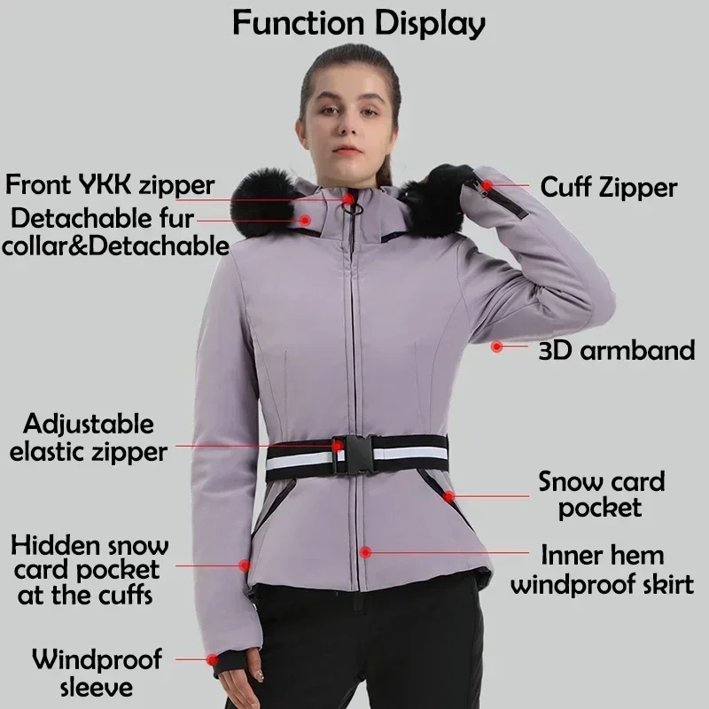 Ski Jackets Mountain Winter Hooded Woman Snowboard Clothes Outdoor Sports Skiing Overcoats Windproof Thermal for winter jacket ski jacket