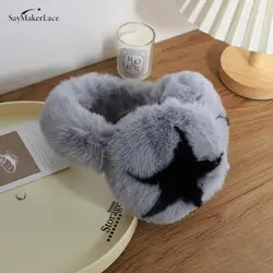 1pcs Cute Star Warm Plush Foldable Earmuff Women Winter Student Outdoor Windproof Ear Cover Ear Warmer Winter Accessories