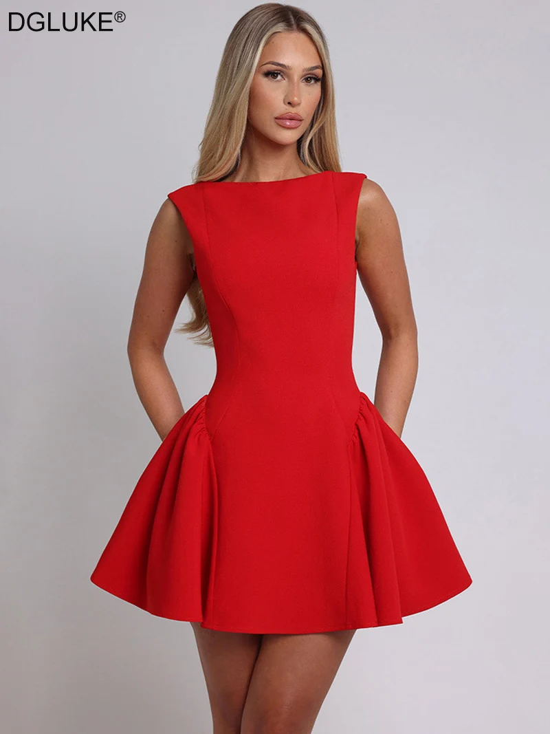 Sparkly red sequin prom dress